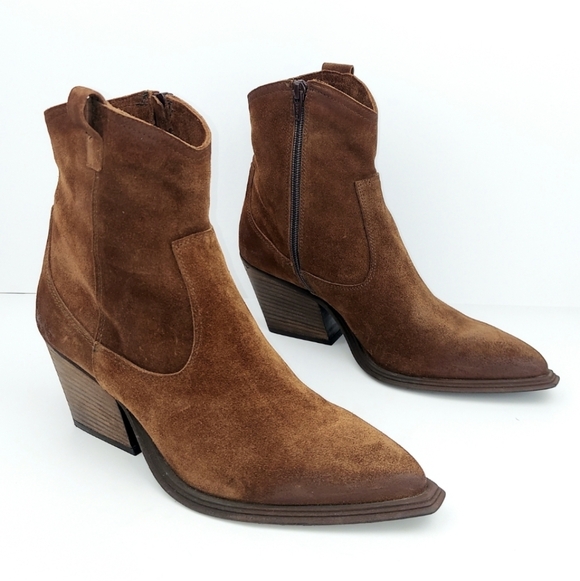 Emanuele Crasto Shoes - Emanuele Crasto Brown Suede Western Boots EU 39